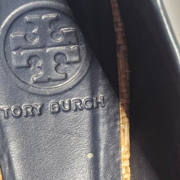 Tory Burch Women Raffia Flats Black 8M Coastal, Old Money, Clean Girl Flawed - Picture 4 of 12